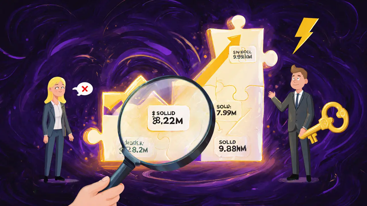 Агент анализирует реальные сделки на светящейся диаграмме, продавец с неправильной ценой.