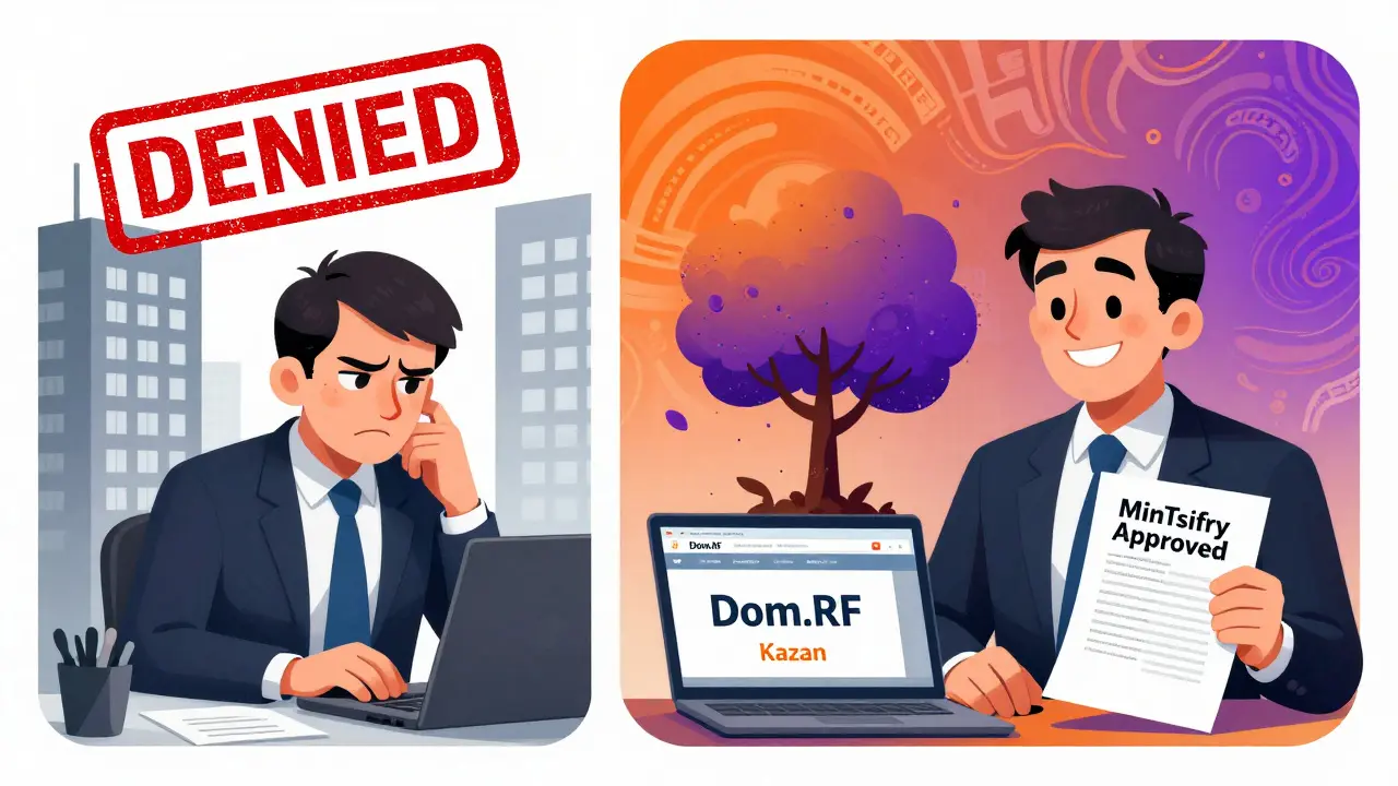 Сравнение отказа в Москве и одобрения в Казани с веб-сайтом Дом.РФ.