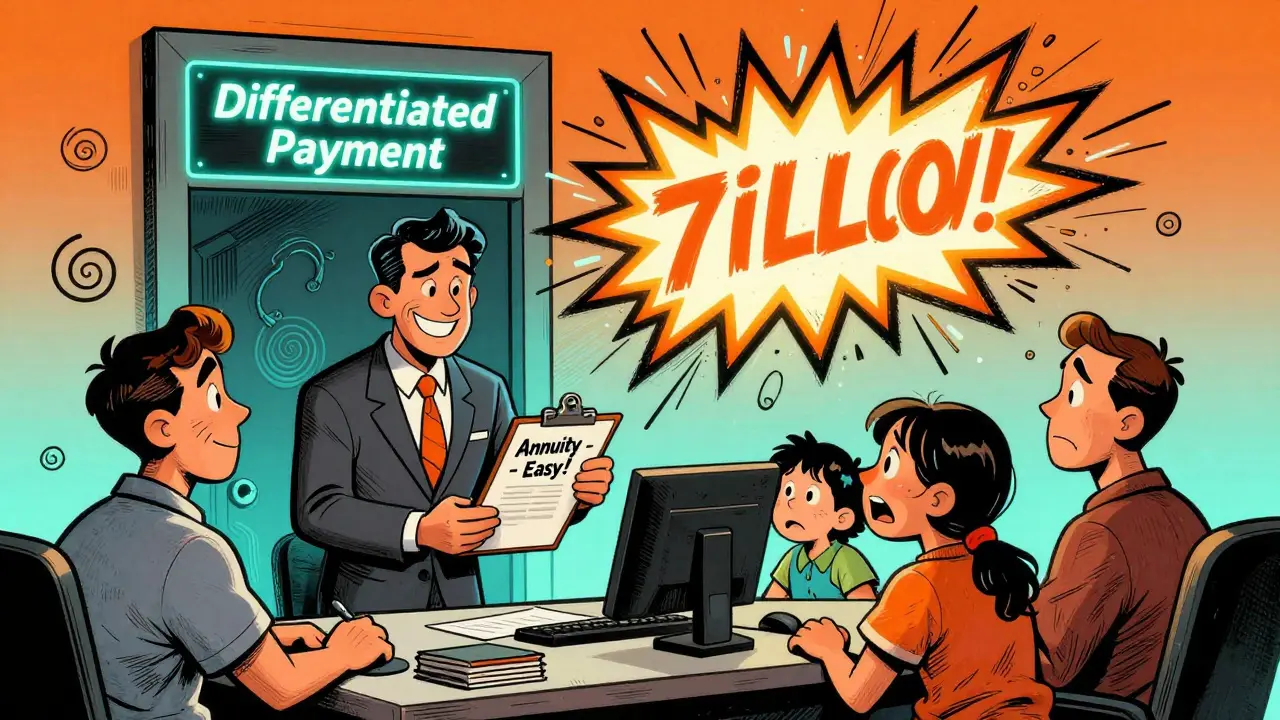 Банковский служащий предлагает аннуитетную ипотеку, а за спиной — скрытая возможность сэкономить 7 миллионов рублей.