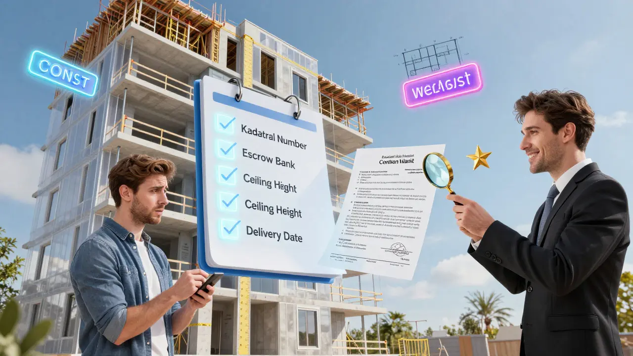 Прозрачный дом с отображёнными параметрами квартиры и проверочным чек-листом