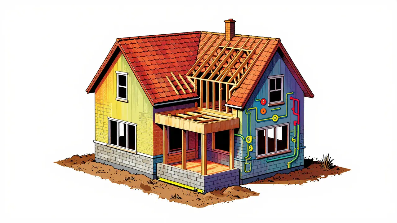 Конструктивные элементы дома: стены, крыша и фундамент