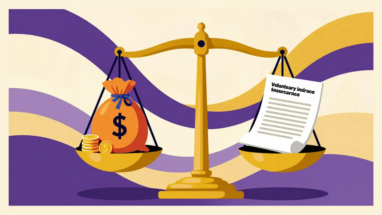 Весы с деньгами и документами для выбора условия ипотеки