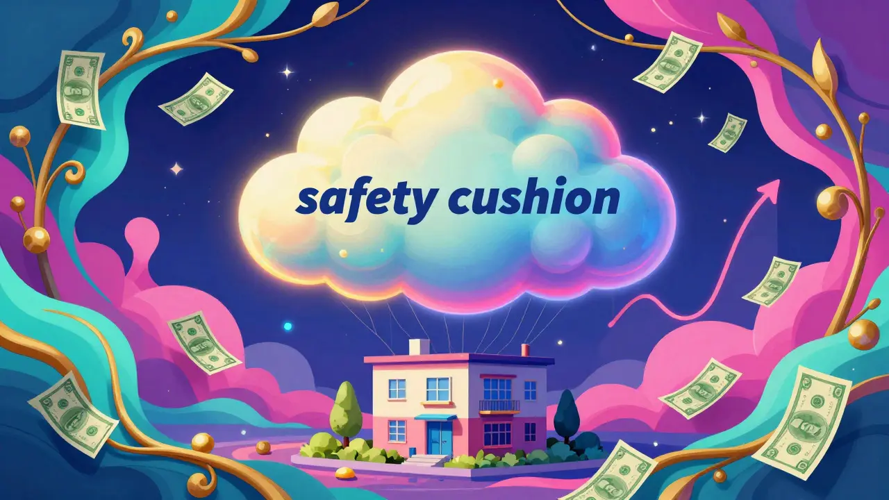 Абстрактное изображение финансовой подушки безопасности и растущего актива