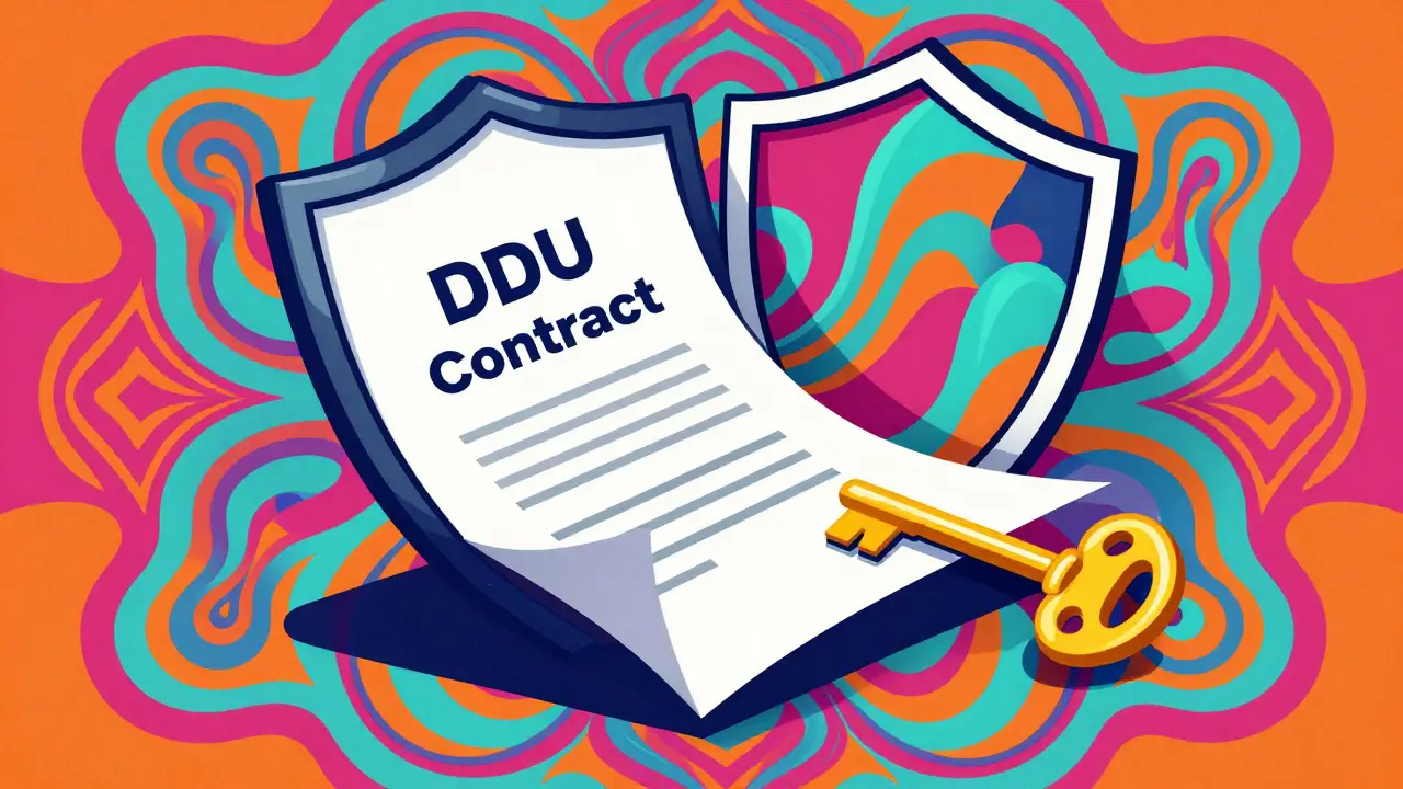 Абстрактный договор и золотой ключ в ярком психоделическом стиле Уэса Уилсона