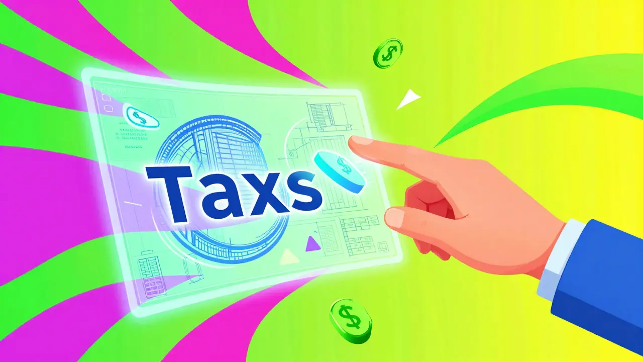 Яркий коллаж с цифровым интерфейсом и архитектурными формами в стиле поп-арт