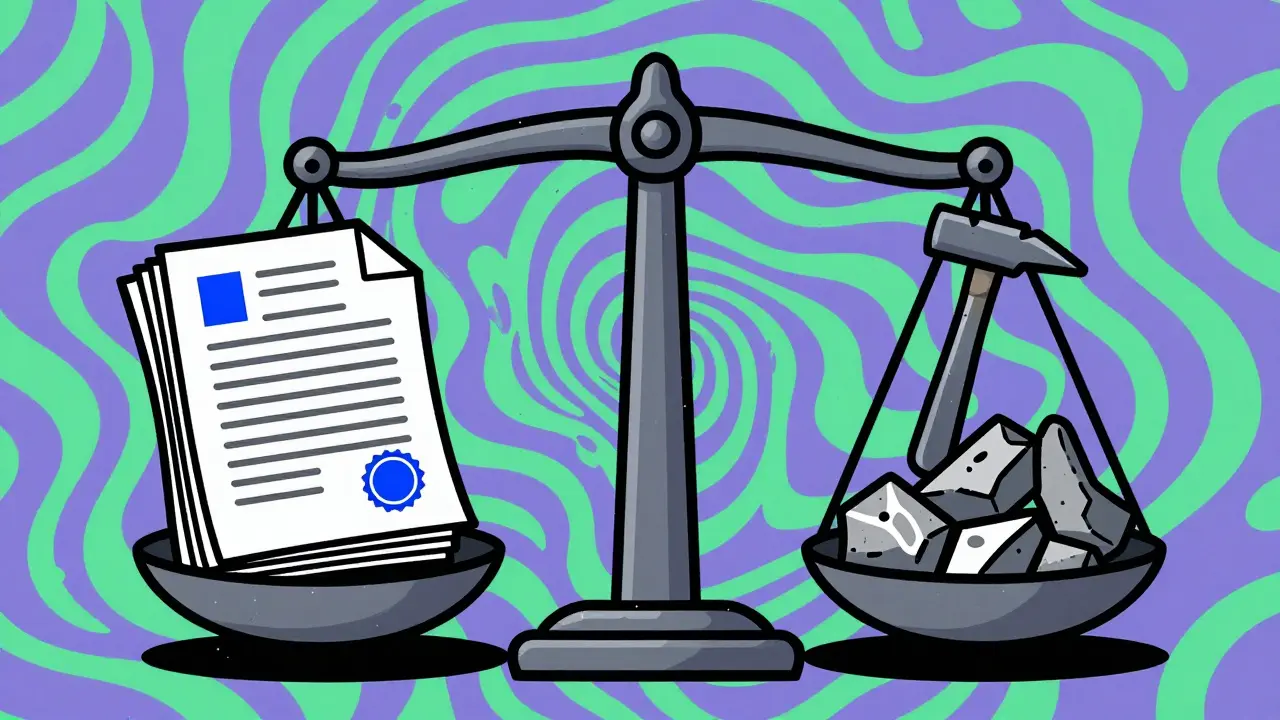 Весы с документами и инструментами ремонта, символическая иллюстрация